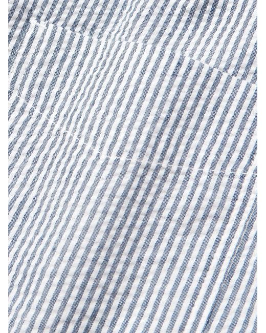 FRIZMWORKS White Og Oversized Striped Cotton-Blend Seersucker Shirt for men