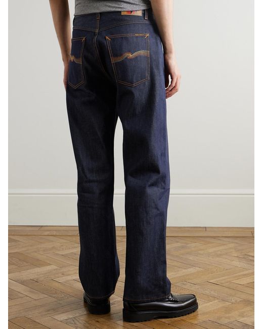 Nudie Jeans Blue Tuff Tony Organic Straight-Leg Jeans for men