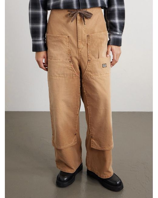 Kapital Natural Wide-leg Cotton-canvas Cargo Trousers for men
