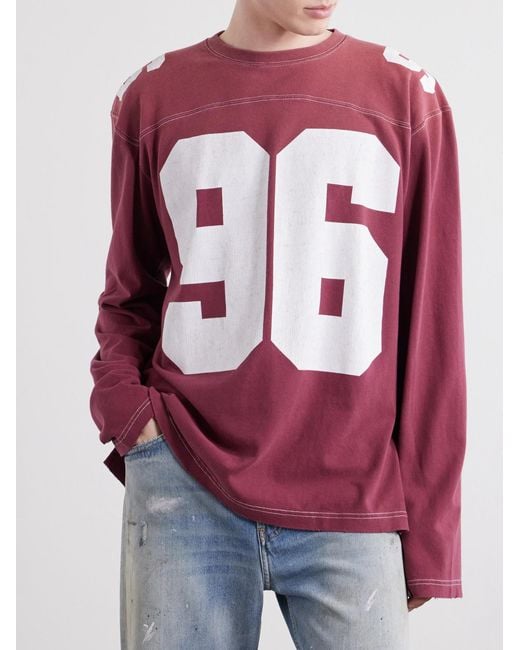 Acne Pink Exfold Printed Cotton-Jersey T-Shirt for men