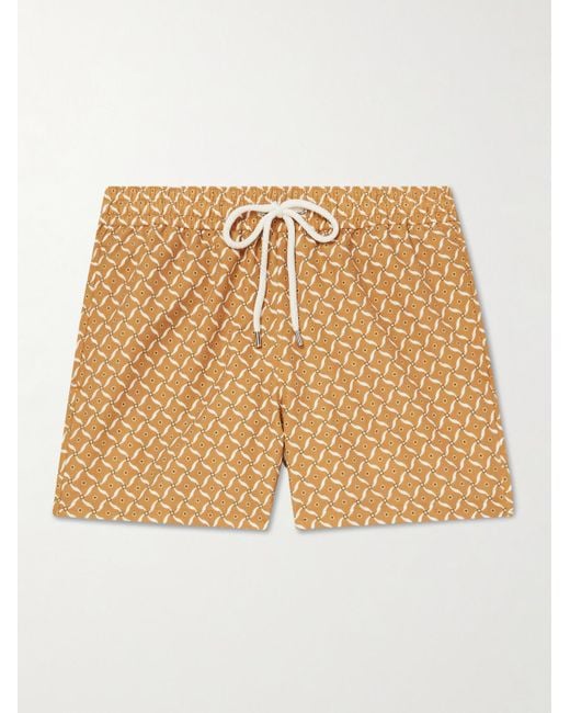 Frescobol Carioca Natural Rio Straight-Leg Mid-Length Printed Recycled Swim Shorts for men