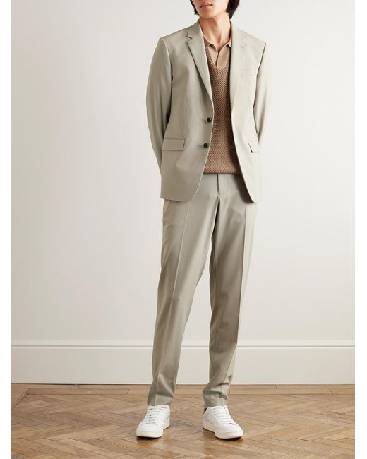 Theory Natural Mayer Tapered Wool-Blend Suit Trousers for men