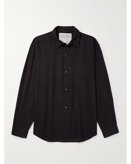 mfpen Black Comfy Garment-dyed Tm Lyocell-flannel Shirt for men