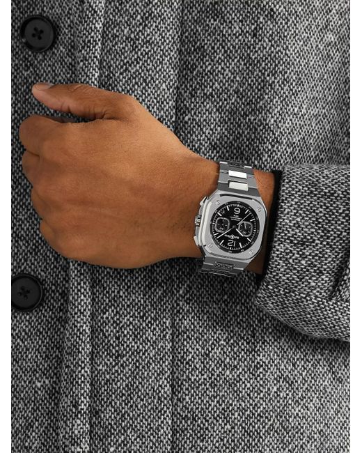 Bell & Ross Black Br 05 Automatic Chronograph 42Mm Stainless Steel Watch, Ref. No. Br05C-Bl-St/Sst for men