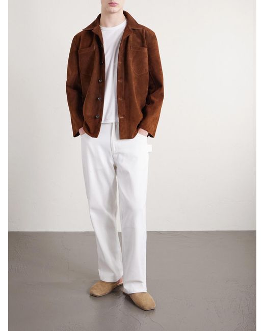 Bode Brown Suede Overshirt for men