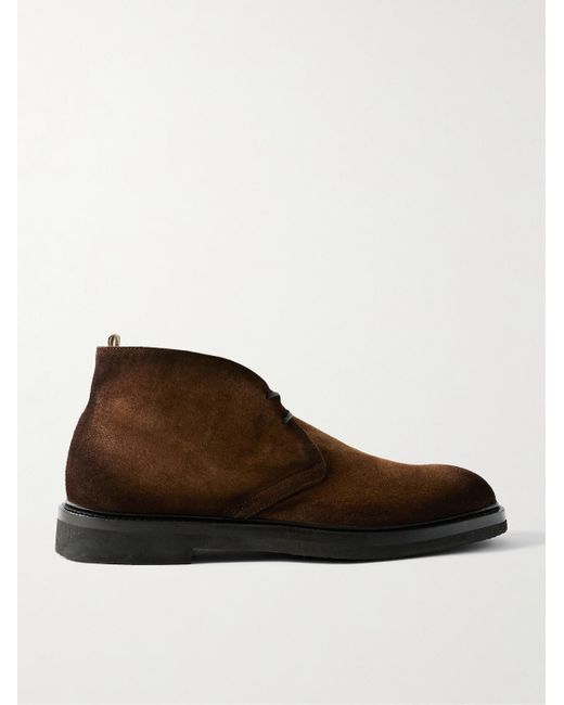 Officine Creative Brown Dude Flexi 004 Suede Desert Boots for men