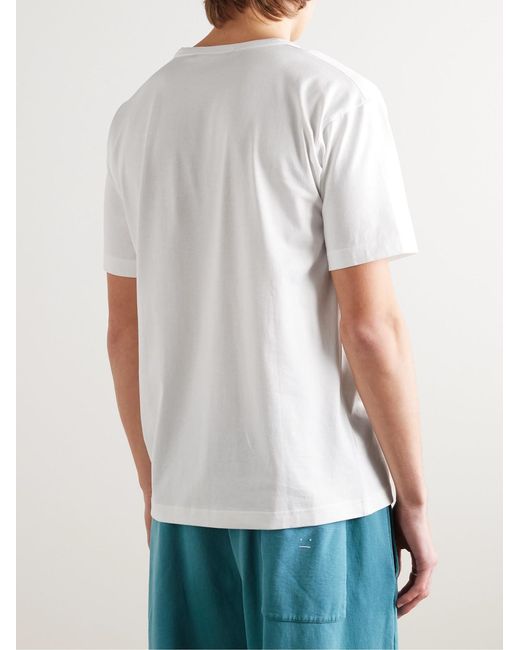 Acne White Nash Logo-Appliquéd Cotton-Jersey T-Shirt for men