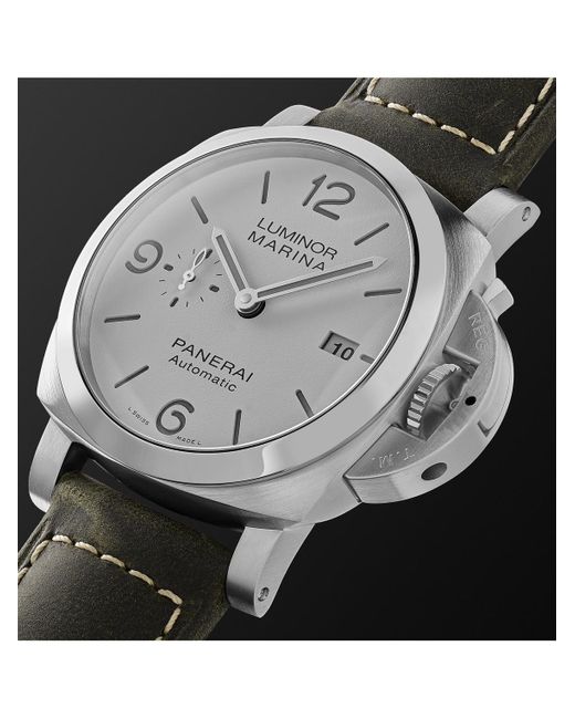 Panerai Black Luminor Marina Automatic 44Mm Stainless Steel And Leather Watch, Ref. No. Pam01314 for men