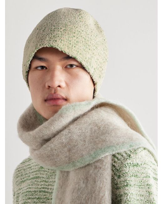 Alanui Green Cotton-Blend Beanie
