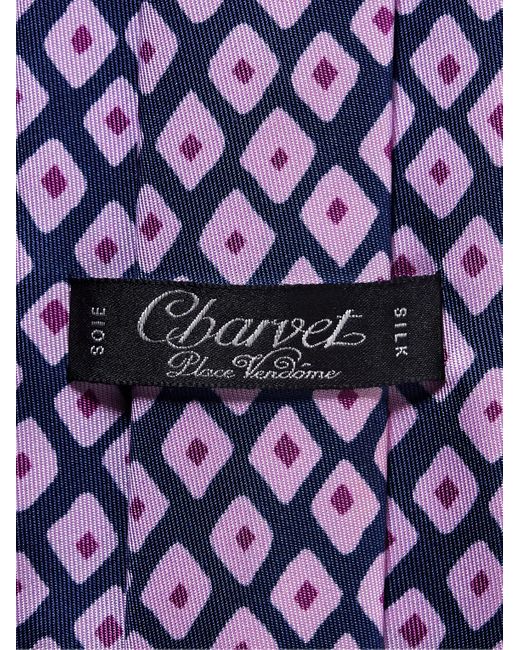 Cravatta in twill di seta stampata di Charvet in Blue da Uomo