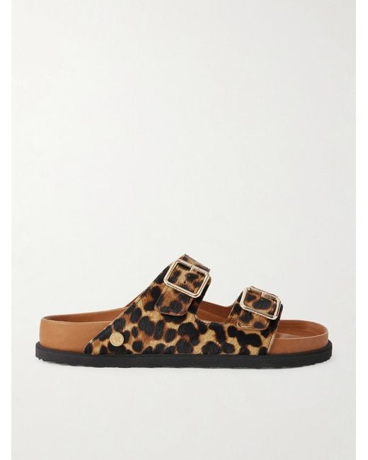 Birkenstock Brown Arizona Leopard-print Calf Hair Sandals for men