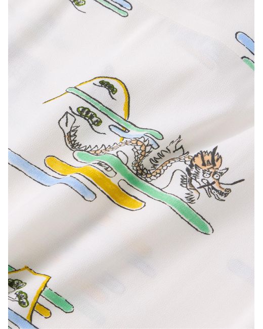 Visvim Copa Hemd aus bedrucktem Crêpe mit Reverskragen in Natural für Herren