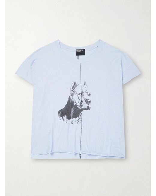 Enfants Riches Deprimes Blue Na Pitbull Distressed Printed Cotton-Jersey T-Shirt for men