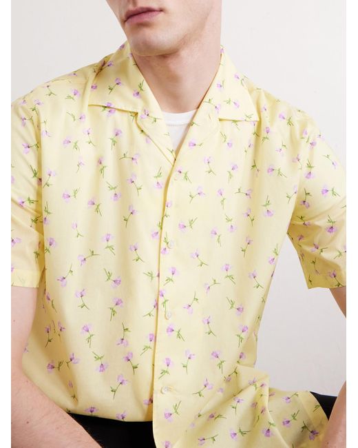 Jil Sander Natural Camp-Collar Printed Cotton Shirt for men