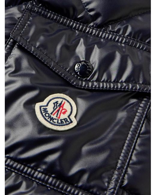 Moncler Blue Logo-appliquéd Quilted Shell Down Hooded Jacket for men