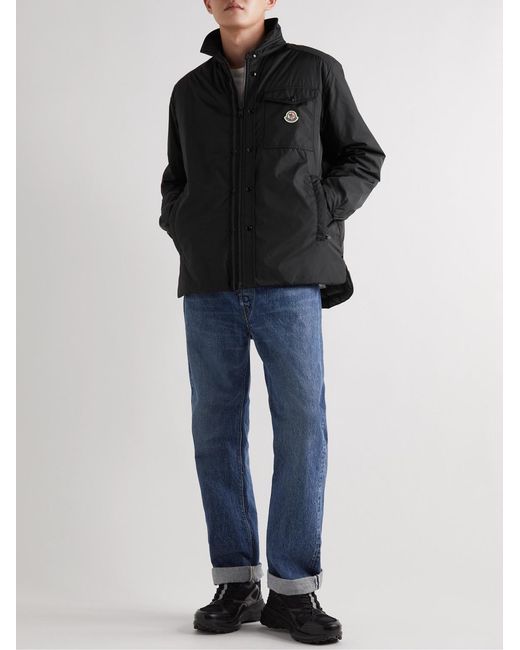 Moncler Black Pyrole Grosgrain-Trimmed Nylon Down Overshirt for men