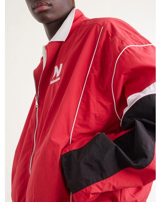 NAHMIAS Logo-Embroidered Striped Nylon Jacket for men