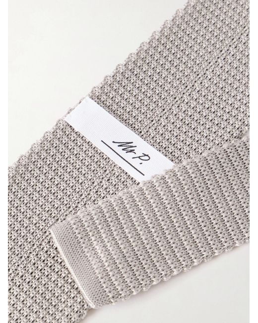 Mr P. White 7cm Knitted Silk Tie for men