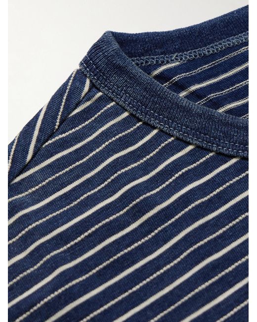 RRL Black Striped Cotton-Jersey T-Shirt for men