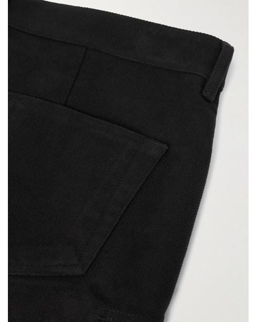 Rick Owens Black Straight-Leg Cotton-Twill Cargo Trousers for men