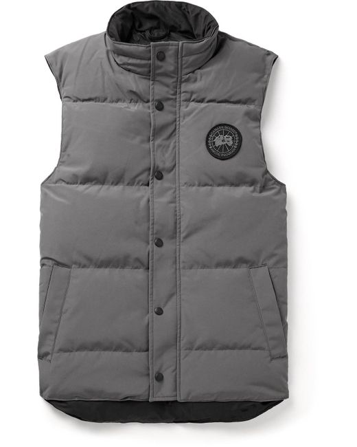 Canada Goose Gray Black Label Garson Quilted Shell Down Gilet for men