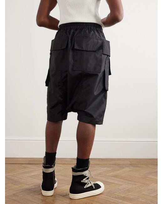 Shorts Cargo A Gamba Dritta di Rick Owens in Black da Uomo