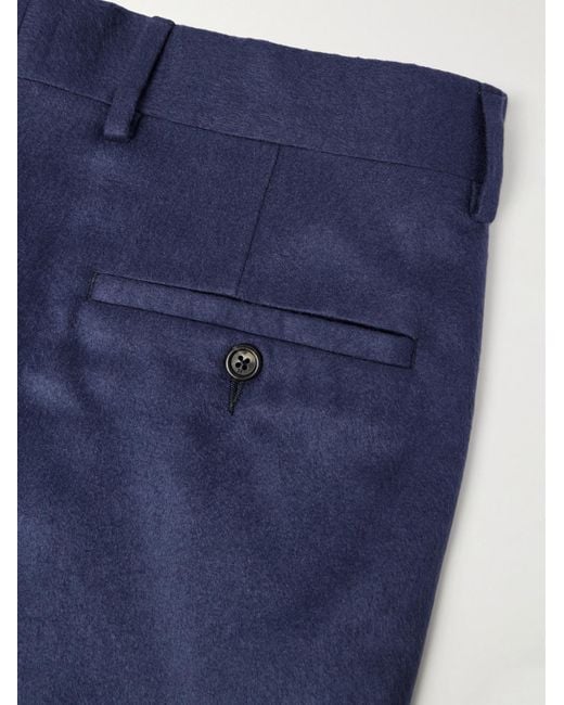 Gabriela Hearst Blue Harold Straight-Leg Brushed Silk-Felt Suit Trousers for men
