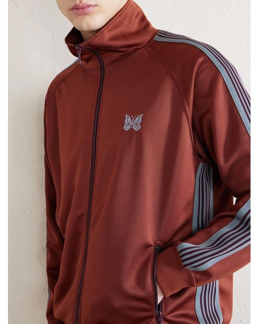 Needles Logo-Embroidered Striped Jersey Track Jacket for men