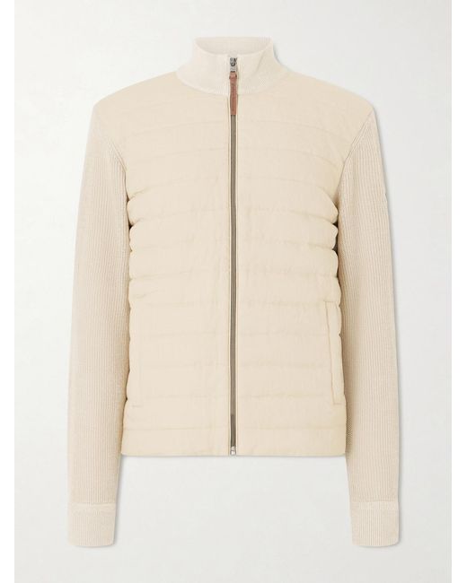Polo Ralph Lauren Natural Logo-Appliquéd Quilted Linen Zip-Up Sweater for men