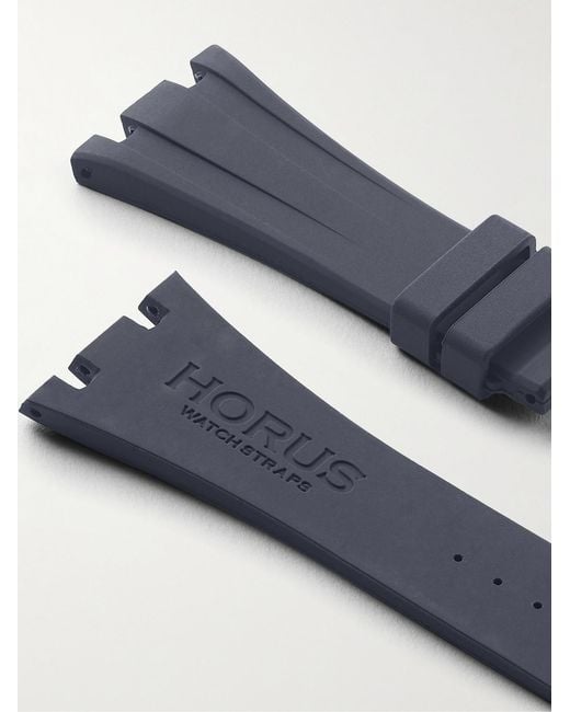 HORUS WATCH STRAPS Blue Deployant 42Mm Rubber Watch Strap for men