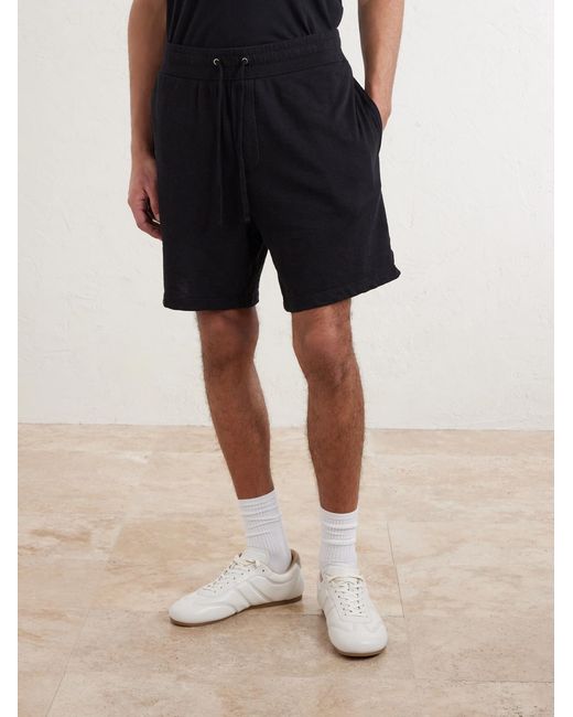 James Perse Black Straight-Leg Cotton-Jersey Drawstring Shorts for men