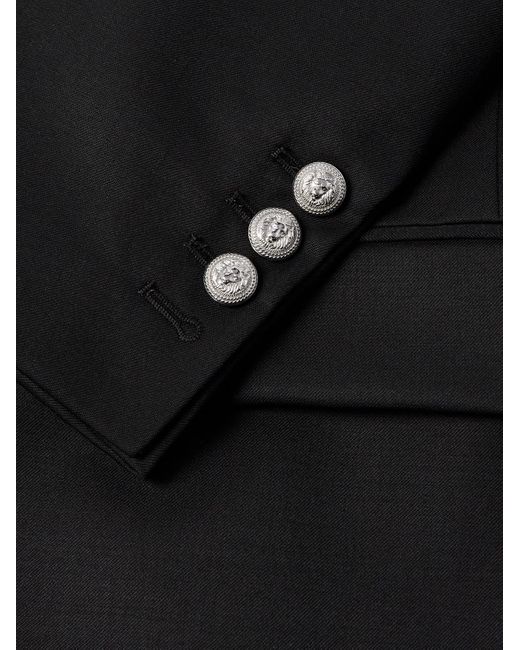 Blazer slim-fit in twill di lana di Balmain in Black da Uomo
