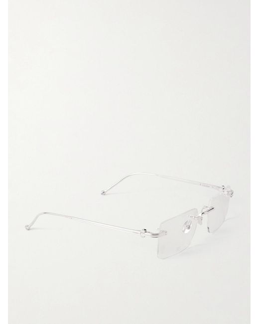 Cartier Natural Pasha De Cartier Rectangular-Frame Rimless-Tone Optical Glasses for men