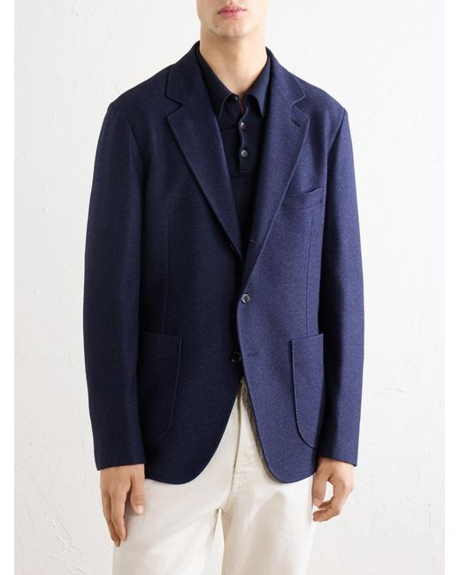 Brioni Blue Cashmere And Silk-Blend Blazer for men