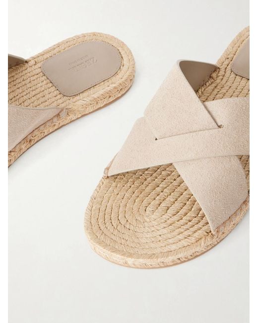 Zegna Natural Suede Sandals for men