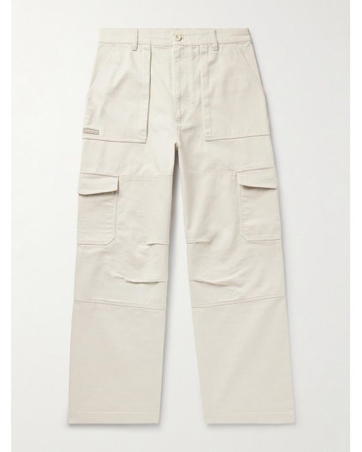 Acne Natural Patsony Straight-leg Cotton-blend Cargo Trousers for men