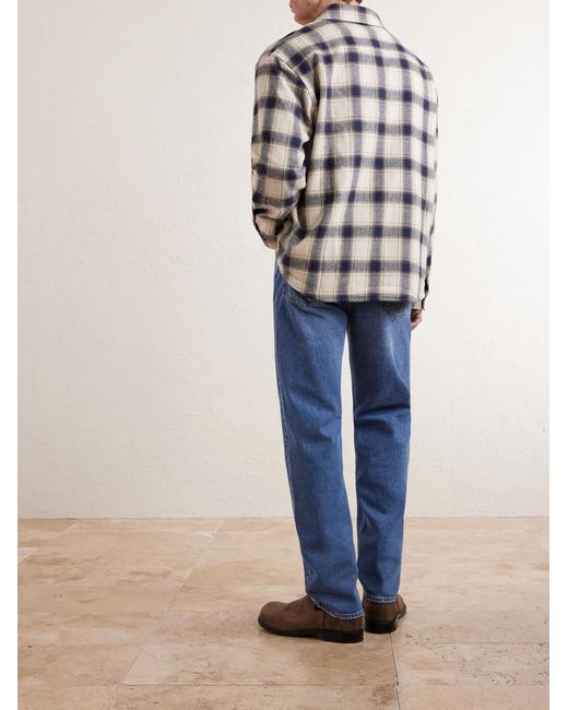 FRAME White Checked Cotton-blend Flannel Overshirt for men