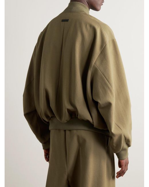 Fear Of God Green Virgin Wool Bomber Jacket for men