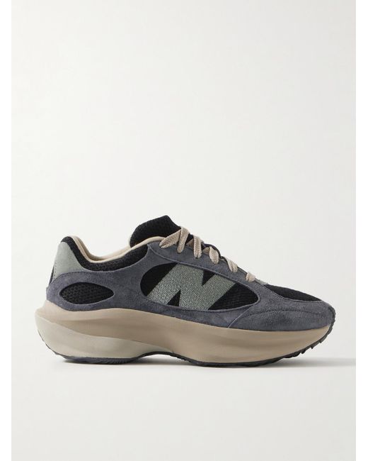 New Balance Black Wrpd Runner Logo-embroidered Suede And Mesh Sneakers for men