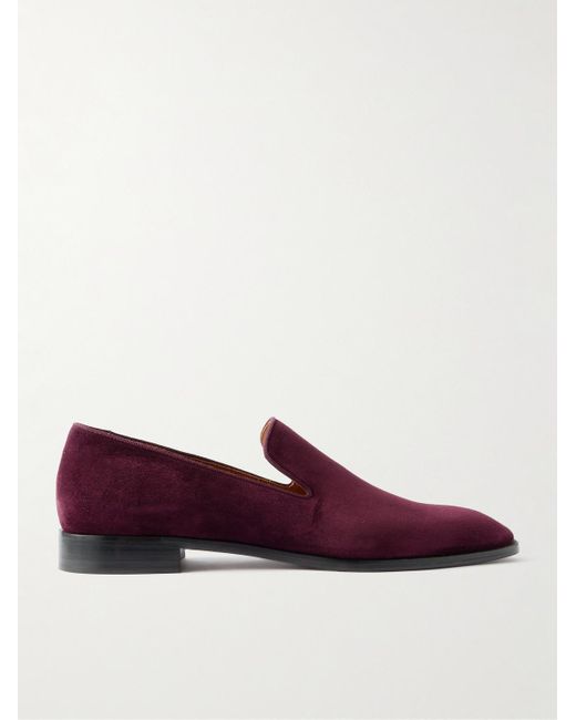 Christian Louboutin Danny Flex Loafers aus Veloursleder mit Ripsband in Purple für Herren