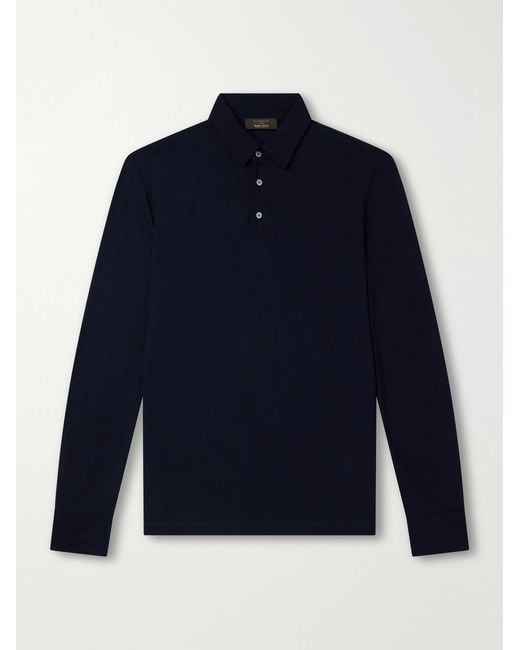 Slowear Blue Zanone Slim-fit Icecotton Piqué Polo Shirt for men