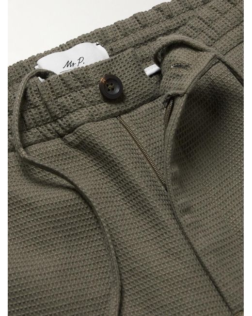 Mr P. Green Edward Straight-Leg Waffle-Knit Organic Cotton Suit Trousers for men