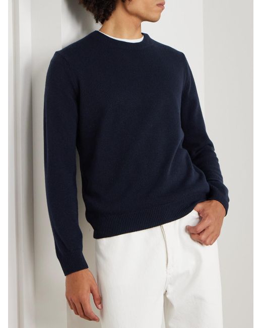 Incotex Wool And Cashmere-Blend Sweater di Slowear in Blue da Uomo