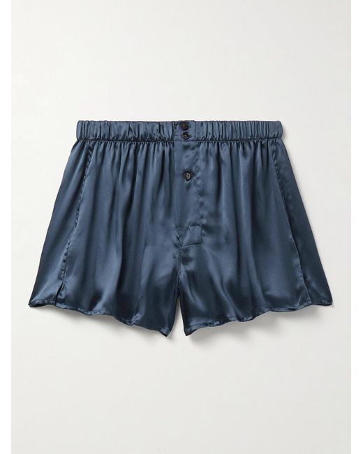 Rubinacci Blue Silk-satin Boxer Shorts for men