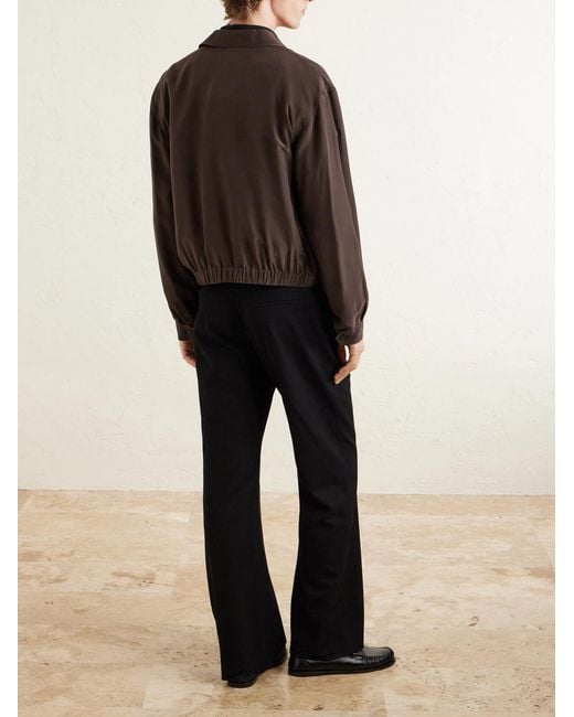 Saint Laurent Brown Satin Blouson Jacket for men