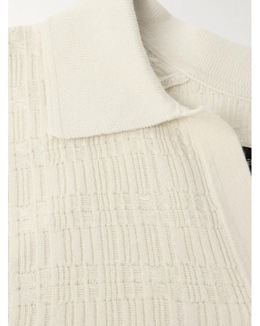 Rag & Bone Pullover aus strukturiertem Baumwollstrick mit Polokragen in Natural für Herren