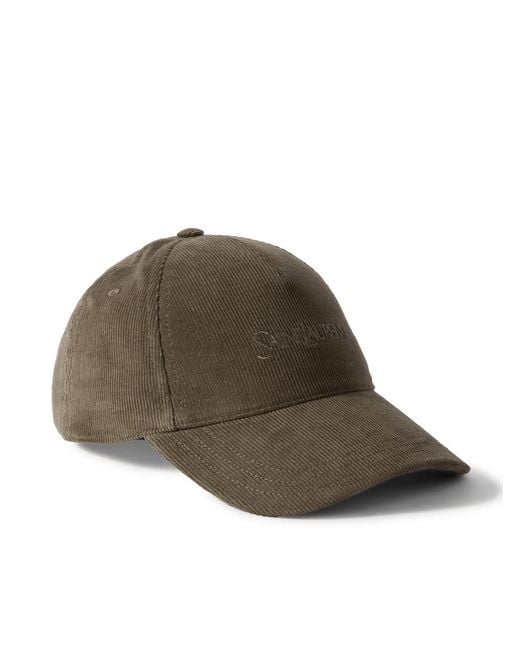 Saint Laurent Green Corduroy Logo Baseball Cap New Era Cassandre Cap in Corduroy in Green | Saint Laurent  main image 3