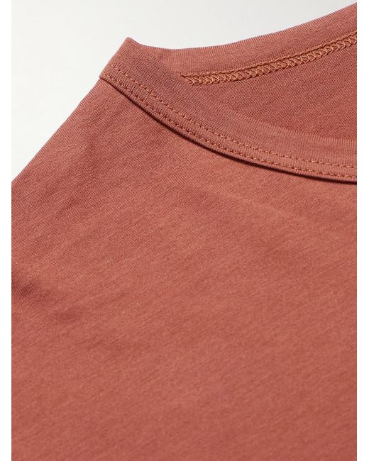 Sunspel Red Slim-Fit Supima Cotton-Jersey T-Shirt for men