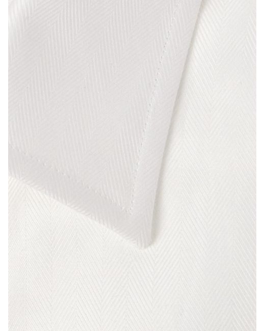 Camicia in cotone Giza a spina di pesce di Dunhill in White da Uomo