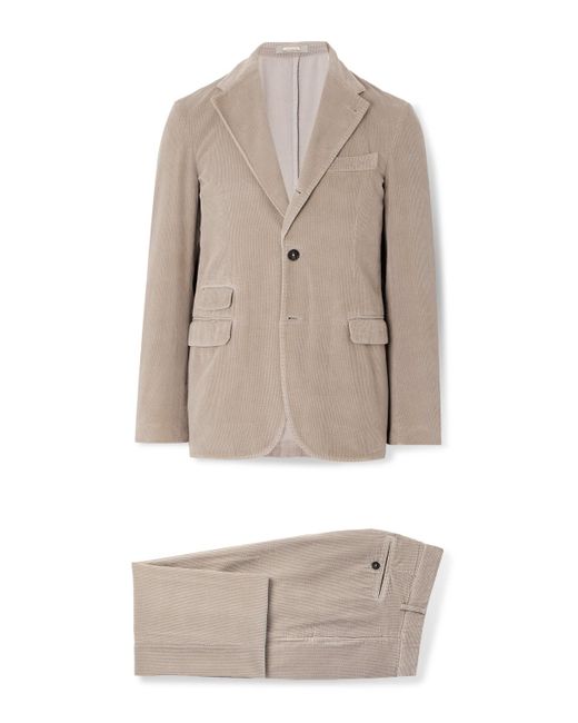 Massimo Alba Gray Sloop Cotton-Corduroy Suit for men